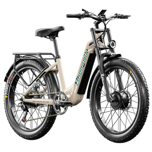 26" Electric Bike 48V 17.5Ah Dual Motor Fat Tyre E-Mountain Bike City E-bike
