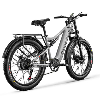 Shengmilo S600 Dual Motor Electric Bike 48V 17.5Ah 26" Fat Tire Ebike Oil brake