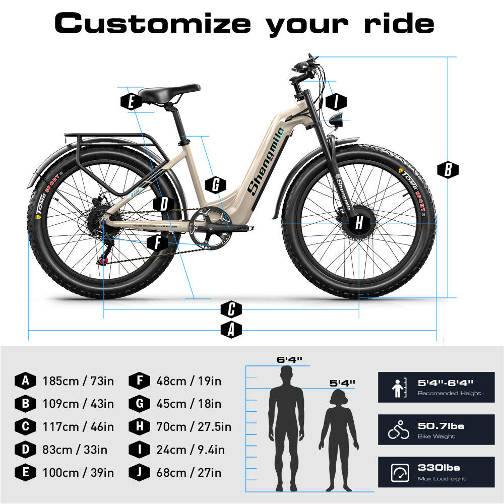 26" Electric Bike 48V 17.5Ah Dual Motor Fat Tyre E-Mountain Bike City E-bike