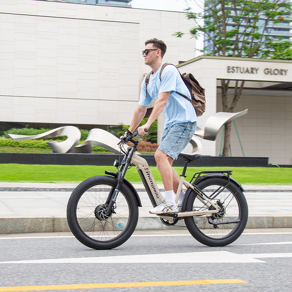 26" Electric Bike 48V 17.5Ah Dual Motor Fat Tyre E-Mountain Bike City E-bike