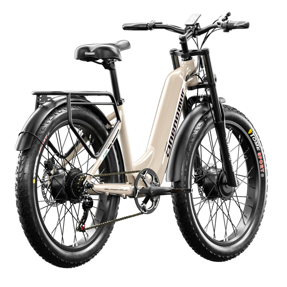 26" Electric Bike 48V 17.5Ah Dual Motor Fat Tyre E-Mountain Bike City E-bike