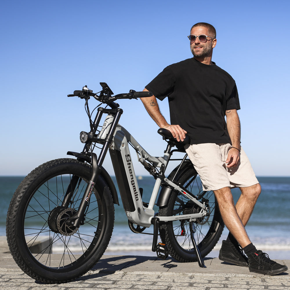 Shengmilo S600 Dual Motor Electric Bike 48V 17.5Ah 26" Fat Tire Ebike Oil brake