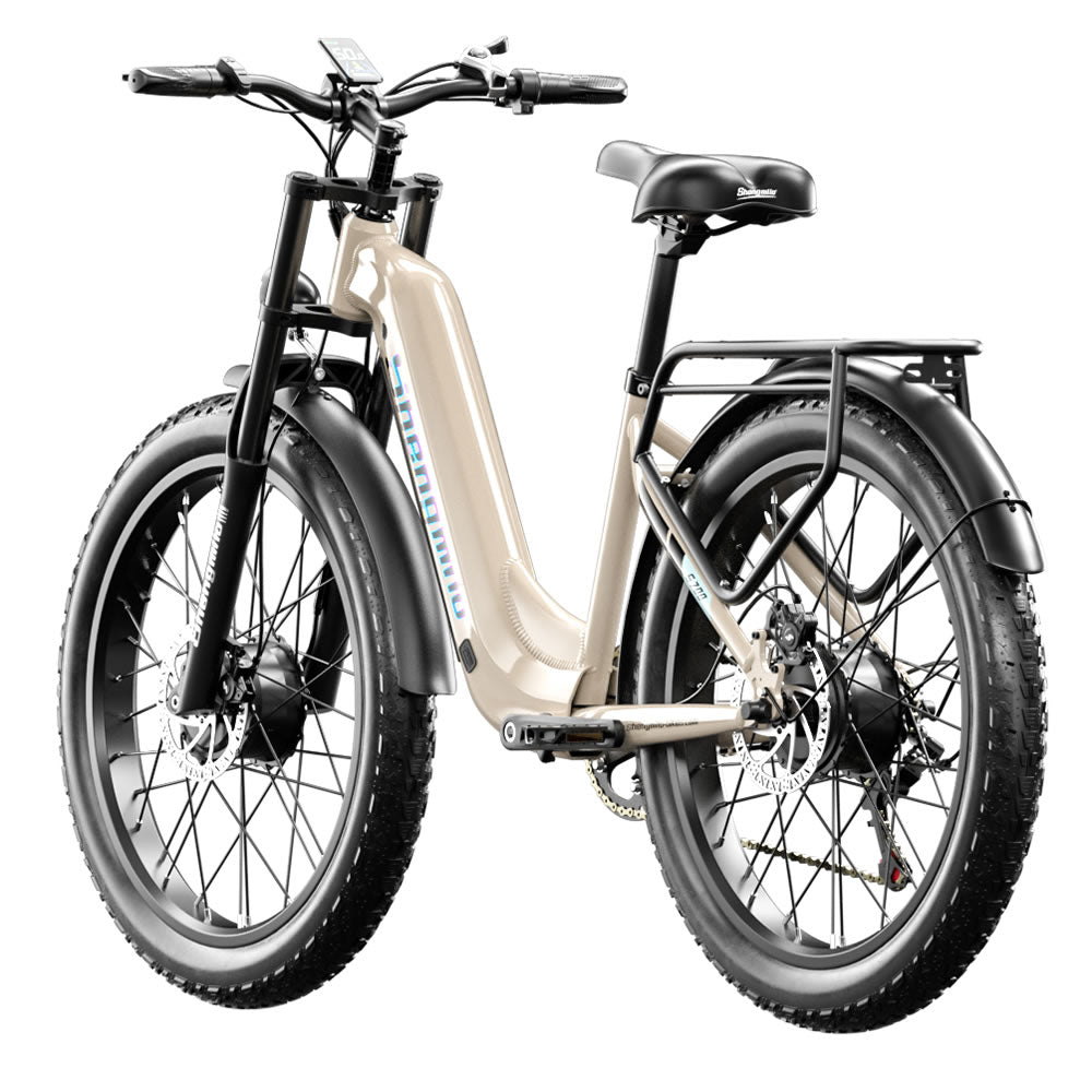 26" Electric Bike 48V 17.5Ah Dual Motor Fat Tyre E-Mountain Bike City E-bike