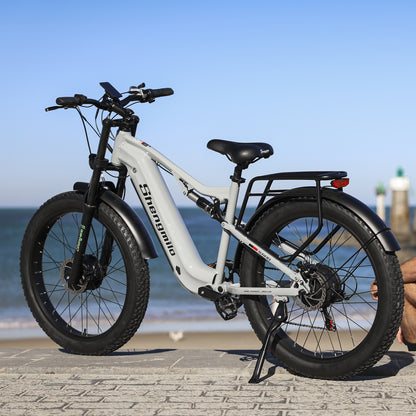 Shengmilo S600 Dual Motor Electric Bike 48V 17.5Ah 26" Fat Tire Ebike Oil brake
