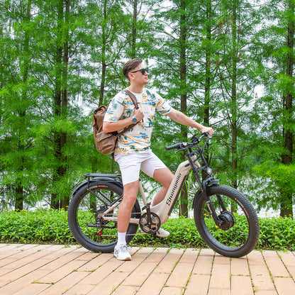 26" Electric Bike 48V 17.5Ah Dual Motor Fat Tyre E-Mountain Bike City E-bike