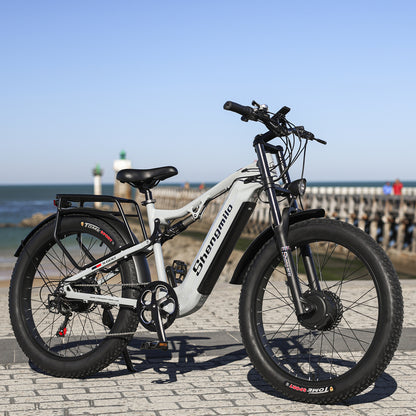 Shengmilo S600 Dual Motor Electric Bike 48V 17.5Ah 26" Fat Tire Ebike Oil brake