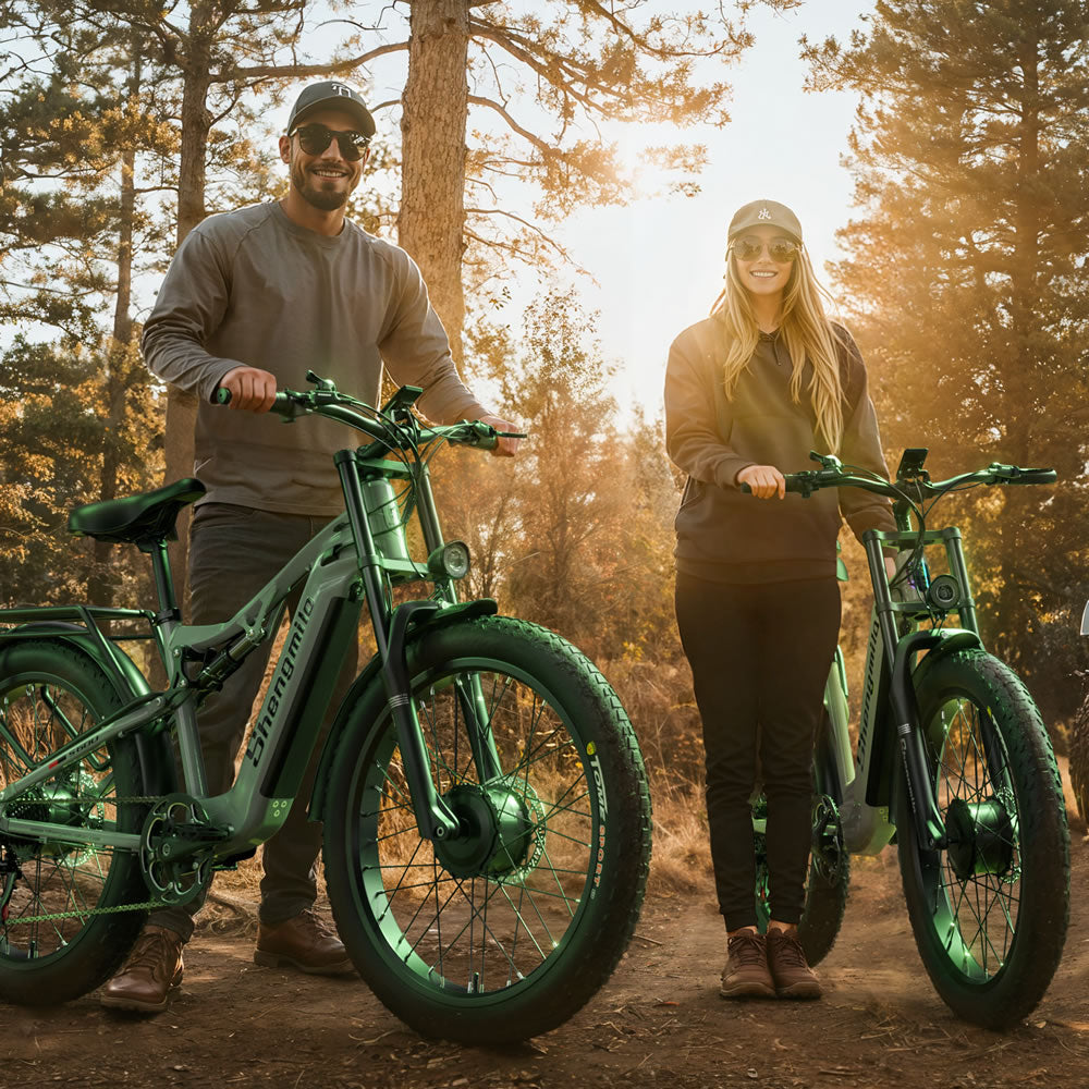 26" Electric Bike 48V 17.5Ah Dual Motor Fat Tyre E-Mountain Bike City E-bike