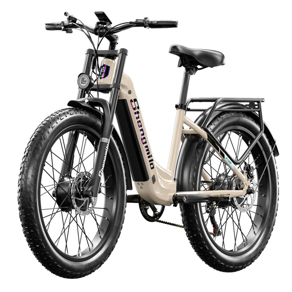 26" Electric Bike 48V 17.5Ah Dual Motor Fat Tyre E-Mountain Bike City E-bike