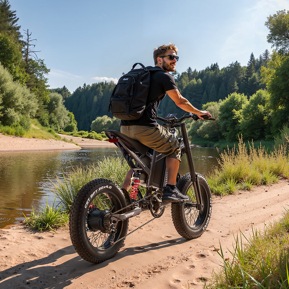 20" Fat tire Electric Bike 1500W 60V 30AH Mountainbike E-bike e-Motorcycle 65km